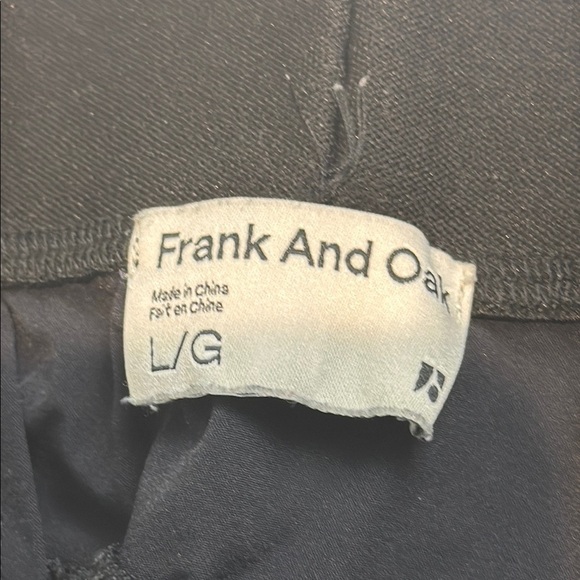 Frank & Oak Black Pants with Tapered Fit Size Large - Picture 3 of 6